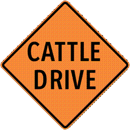 Cattle Drive traffic sign