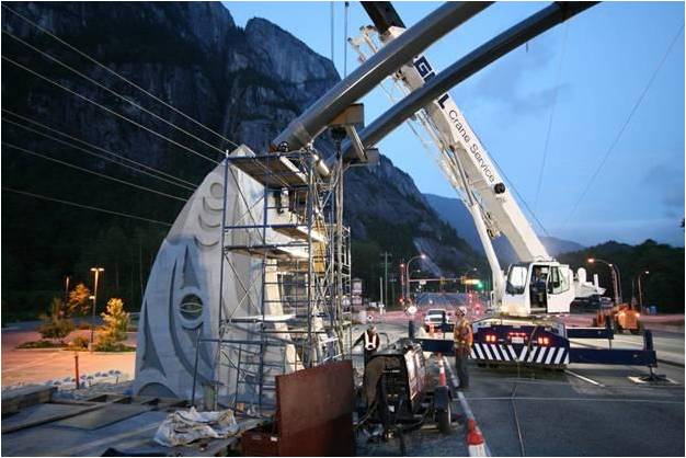 Squamish Pedestrian Overpass construction