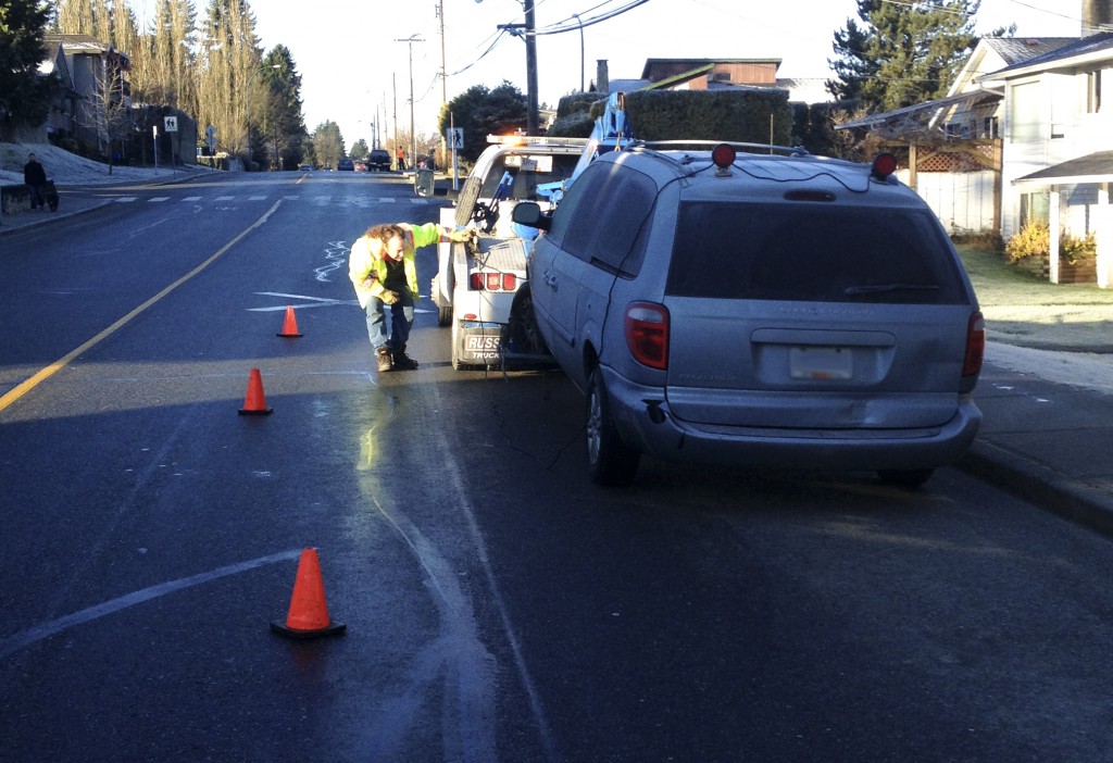 Tow truck in action