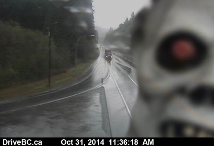 A ghoul pearing through our Alice Lake highwaycam