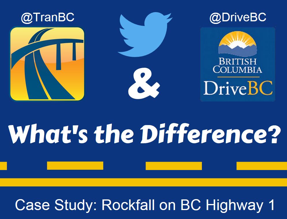 What's the difference betwen TranBC and DriveBC on Twitter