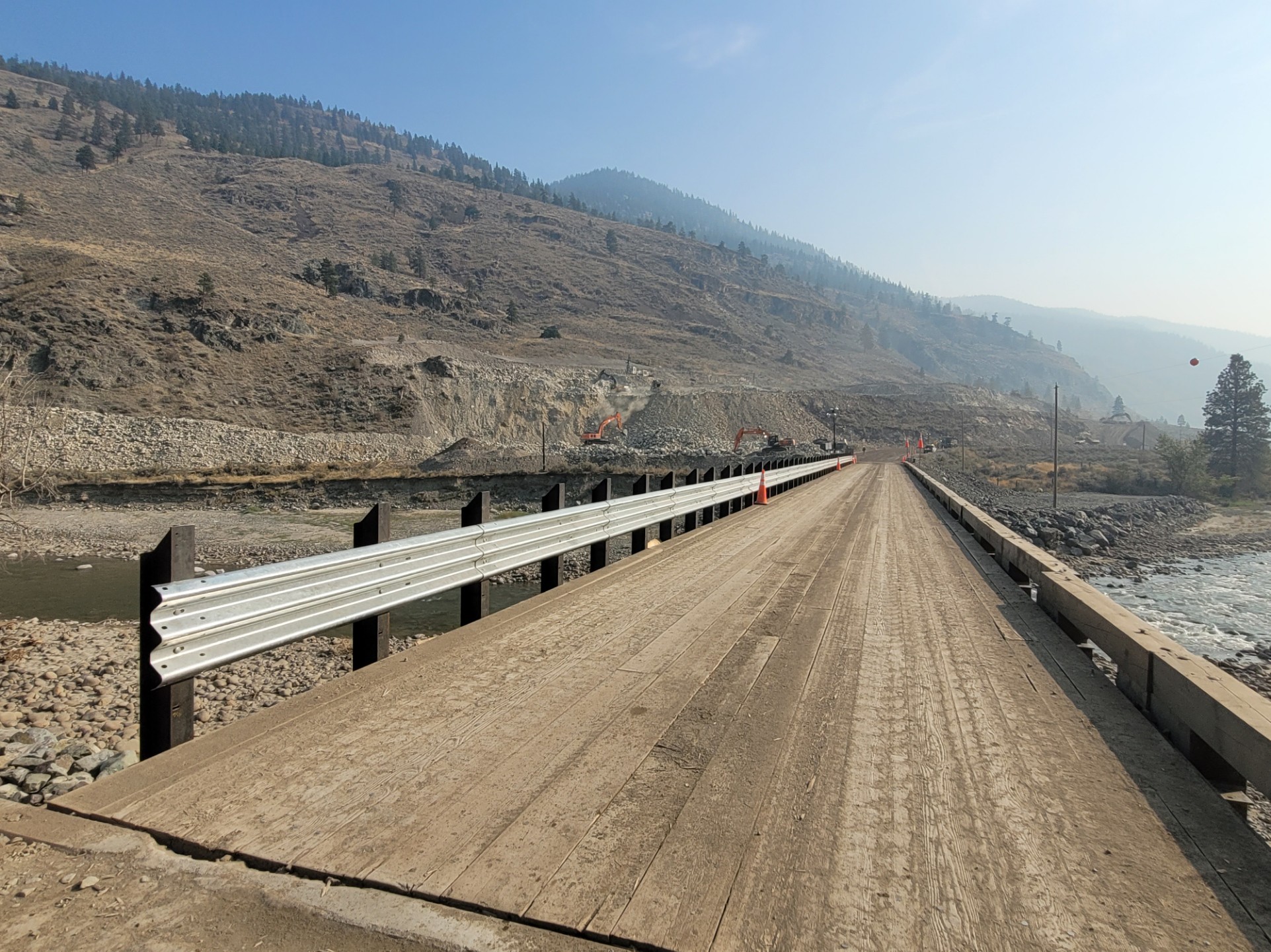 steel barrier on bridge