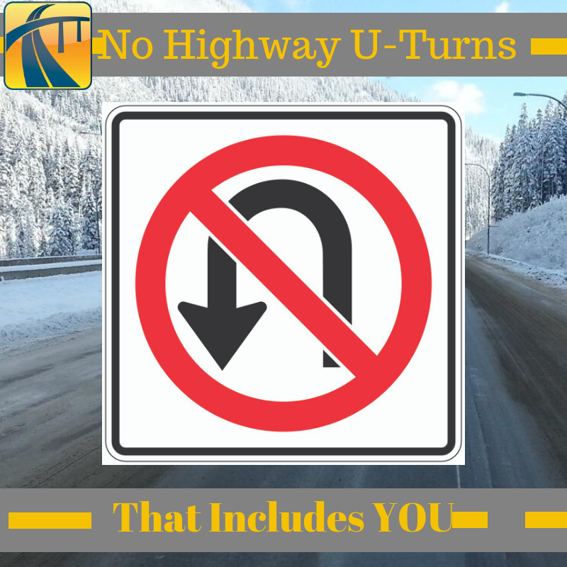 No highway U-turn for non-emergency vehicles