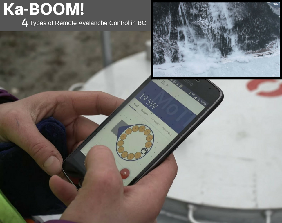 handing holding phone for remote avalanche control