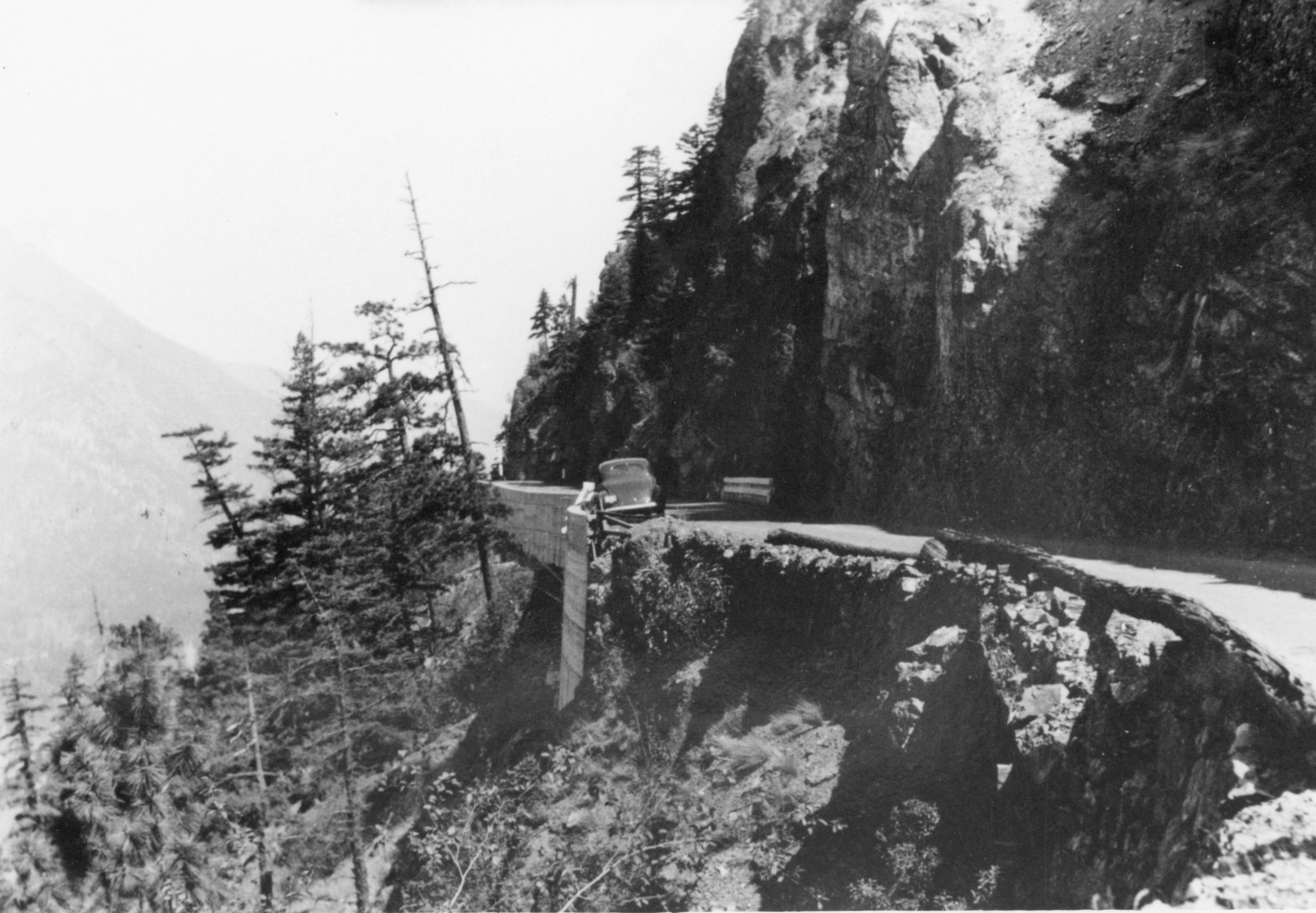 safety barrier on old Fraser Canyon highway 