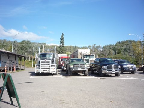 Blue skies – residents and their livestock headed for home.