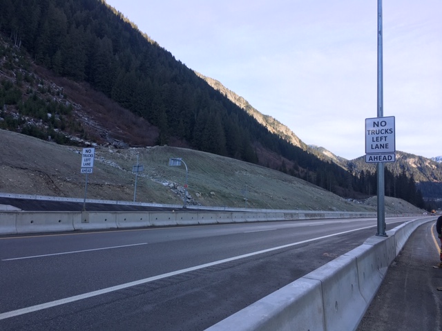 No trucks sign Coquihalla 