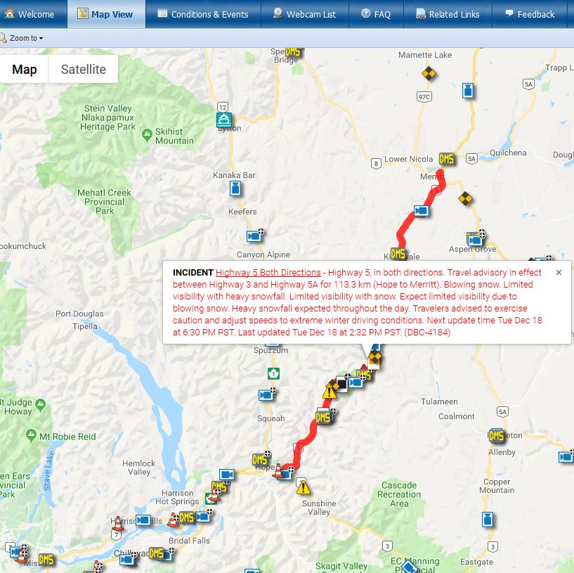 travel b.c. highway conditions