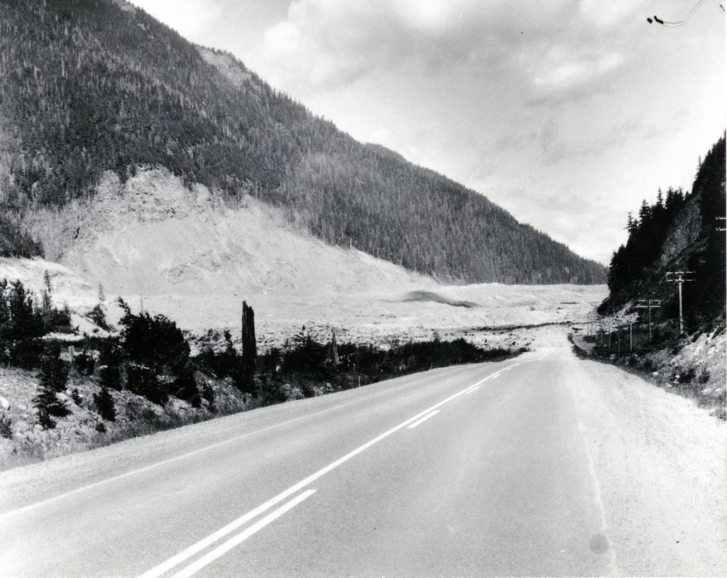 The slide destroyed nearly three kilometres of Highway 3, the Hope-Princeton Highway, a vital connection between the Southern Interior and the South Coast regions of BC.