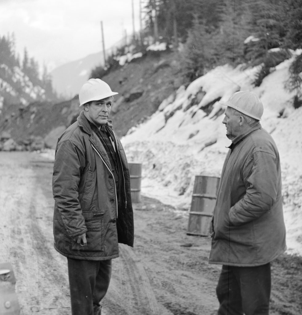 Ministry staff at the slide site in the days after the event occurred.