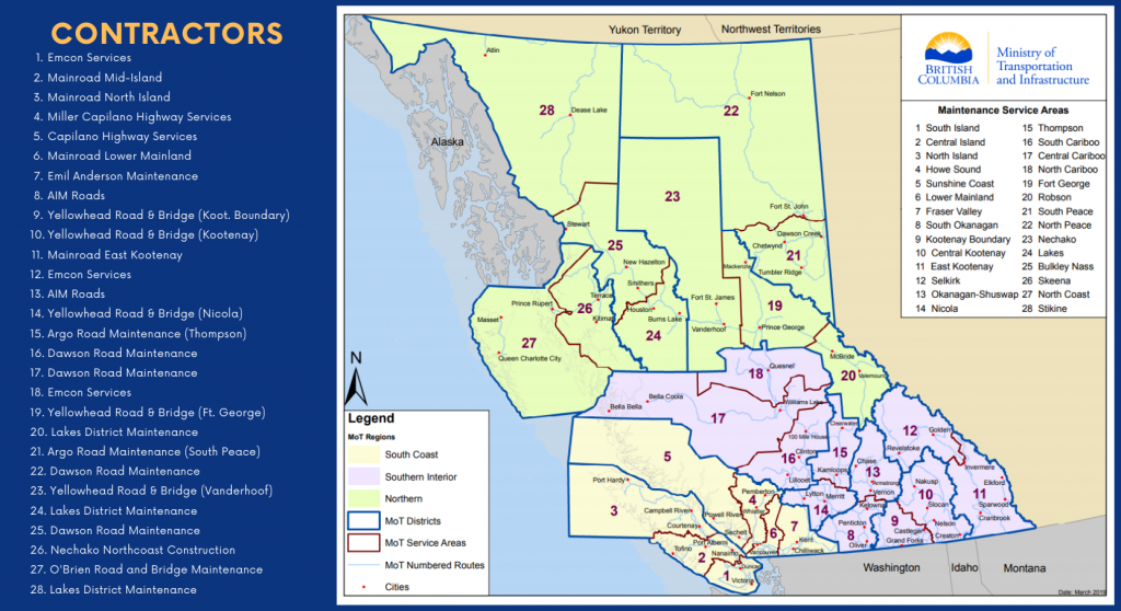 Maintenance Contractor Service Area Map