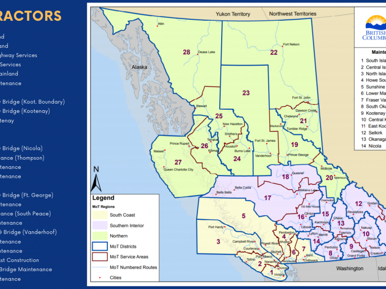 Maintenance Contractor Service Area Map