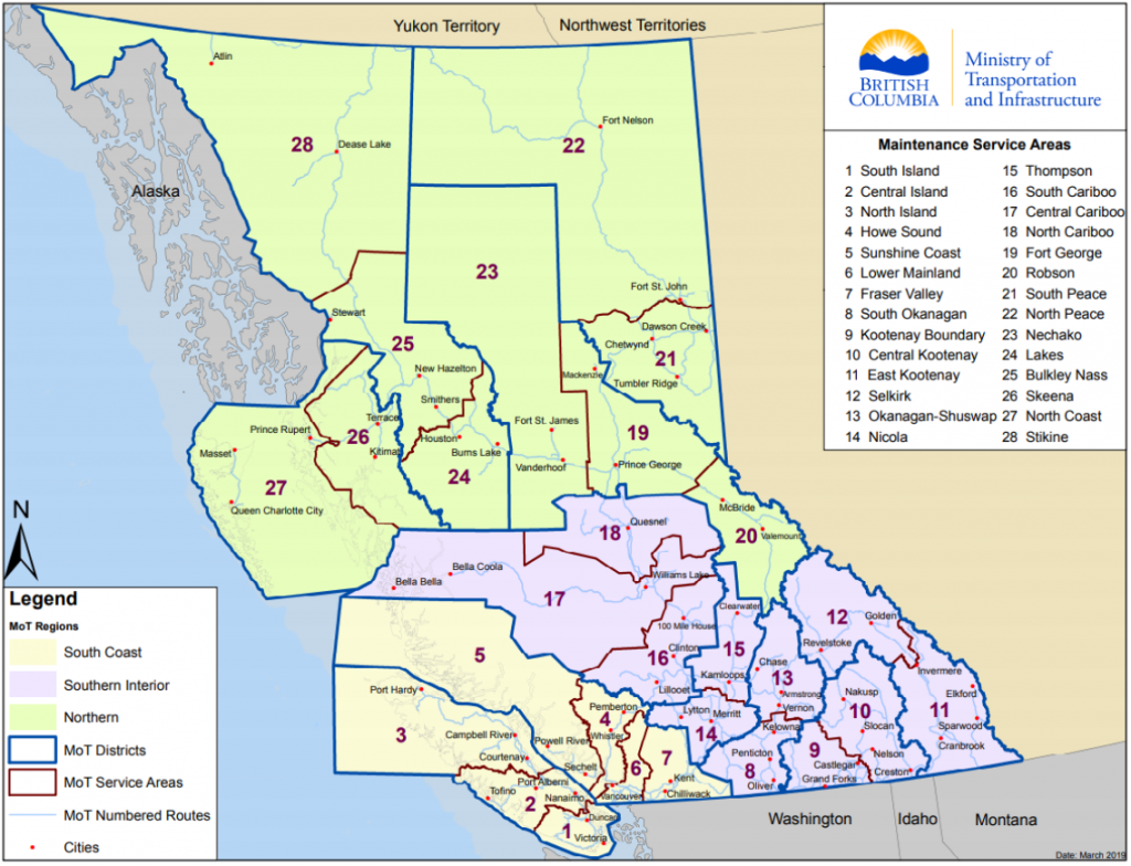 A list of our service areas in BC