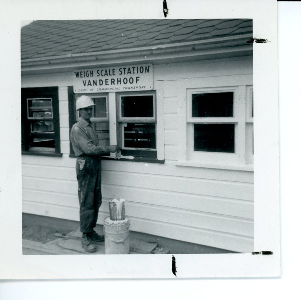 Keeping the Vanderhoof Weigh Scale Station looking sharp, circa 1964.