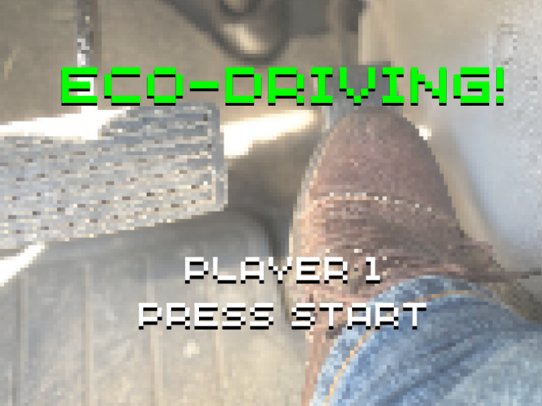 foot on gas pedal with eco-driving player 1 start