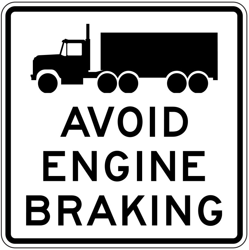 avoid engine braking sign