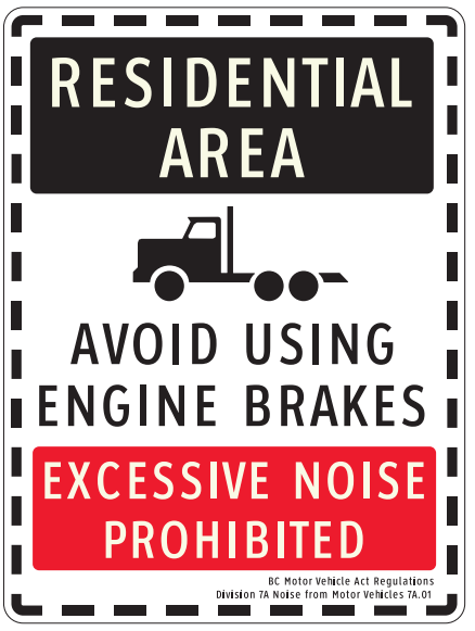 old engine brakes sign