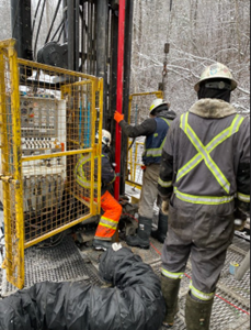 Geotechnical investigation at Quesnel-Hydraulic Road, in December 2021.
