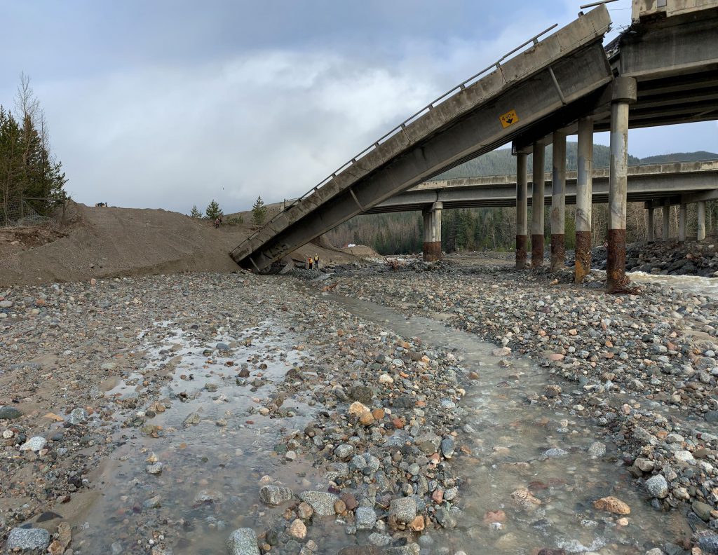 Damage to the Juliet Bridge following the November 2021 flooding event in BC