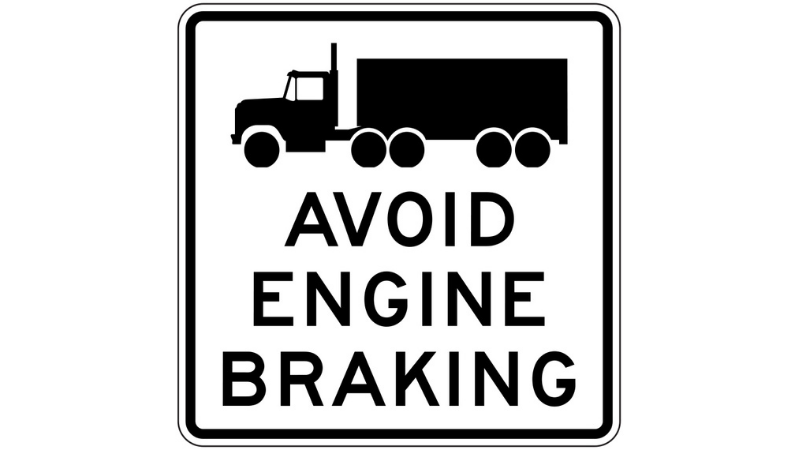 avoid engine braking sign