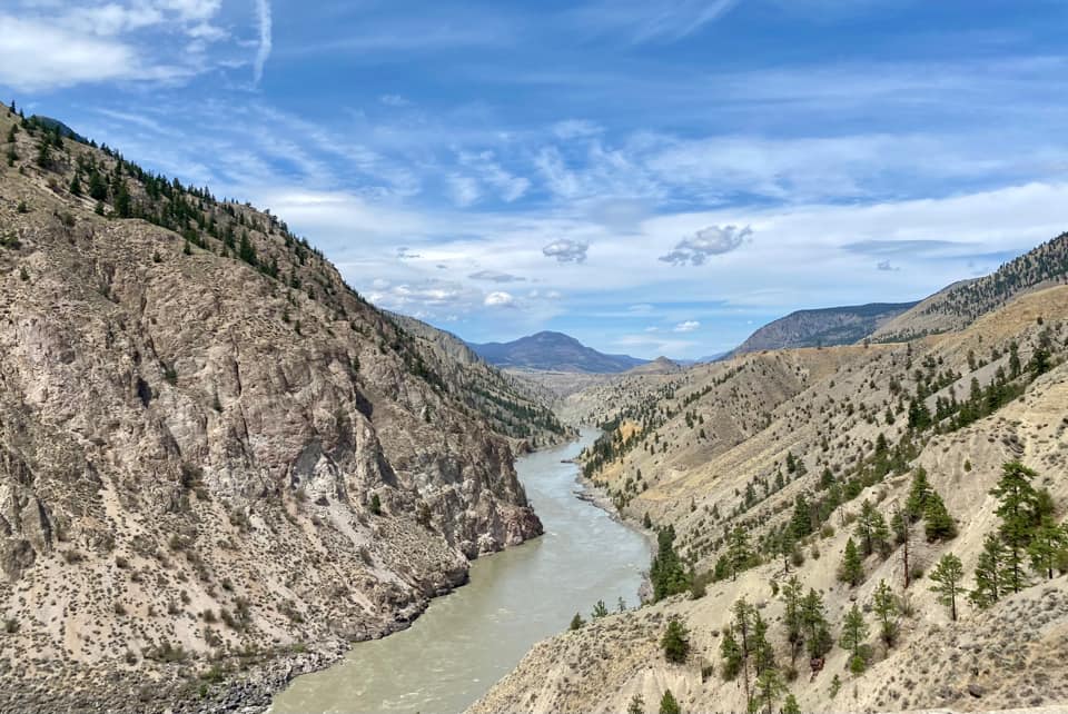 Fraser River with semi-desert hills