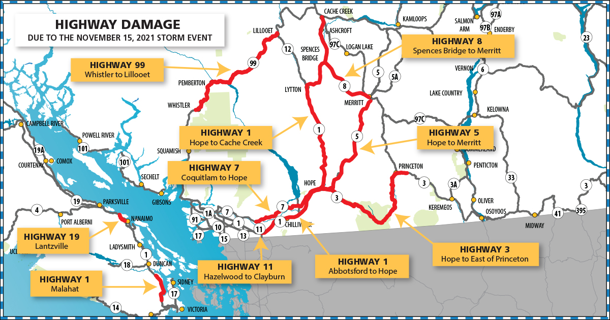 Map of November 2021 Impacted Sites