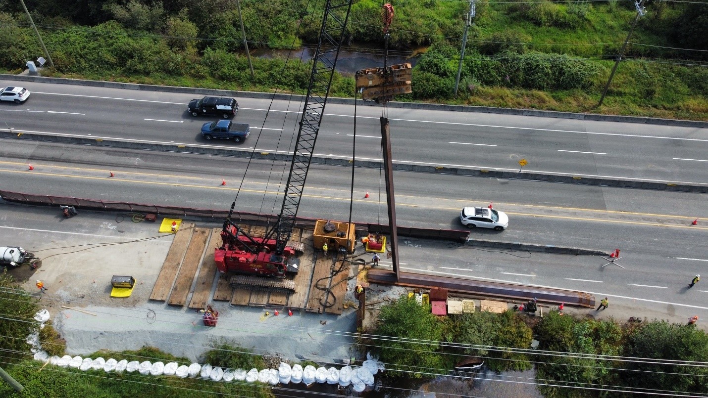 Repairs underway on BC Highway 11 at Willband Creek