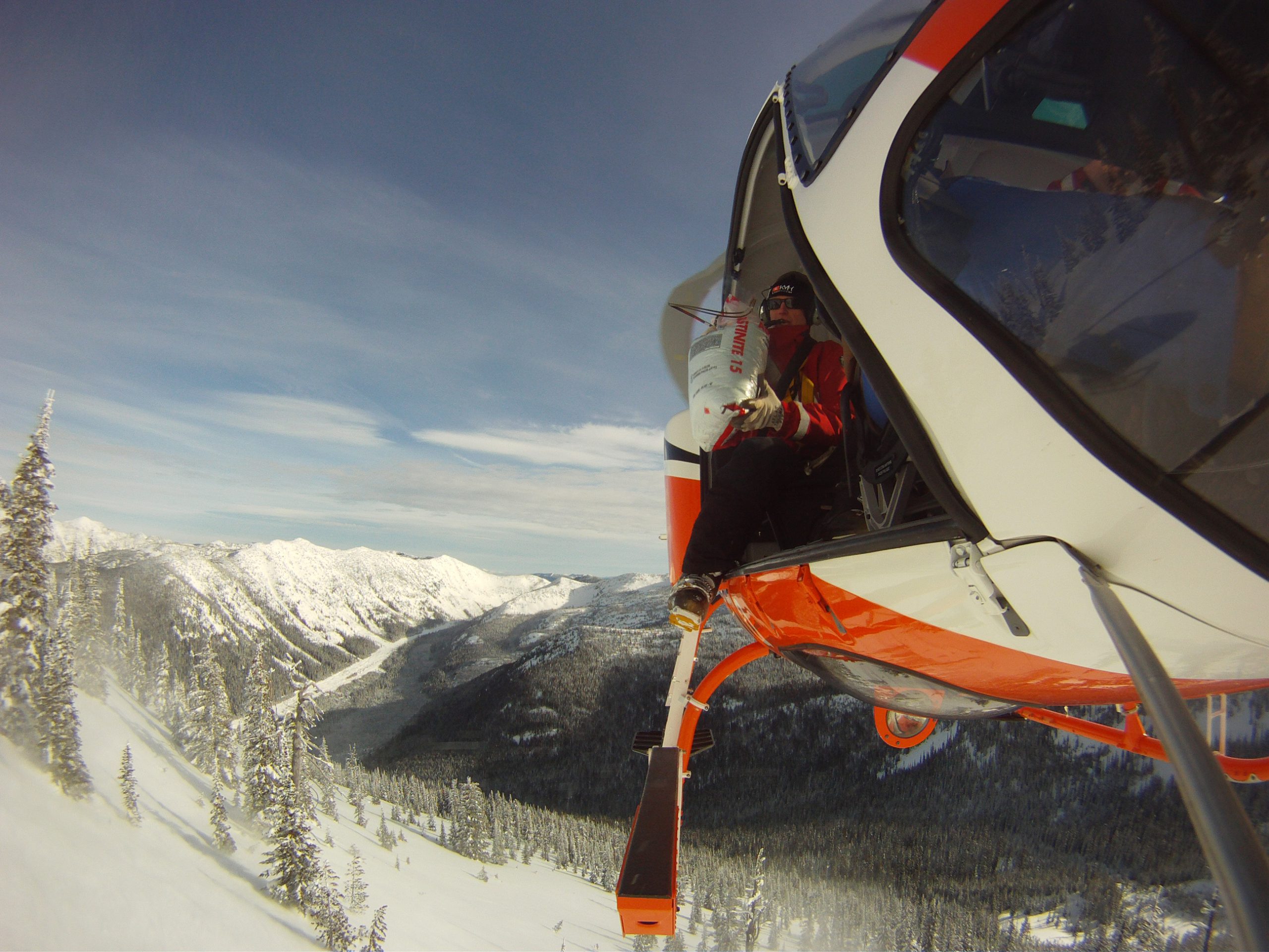Helicopter bombing in Kootenay Pass.