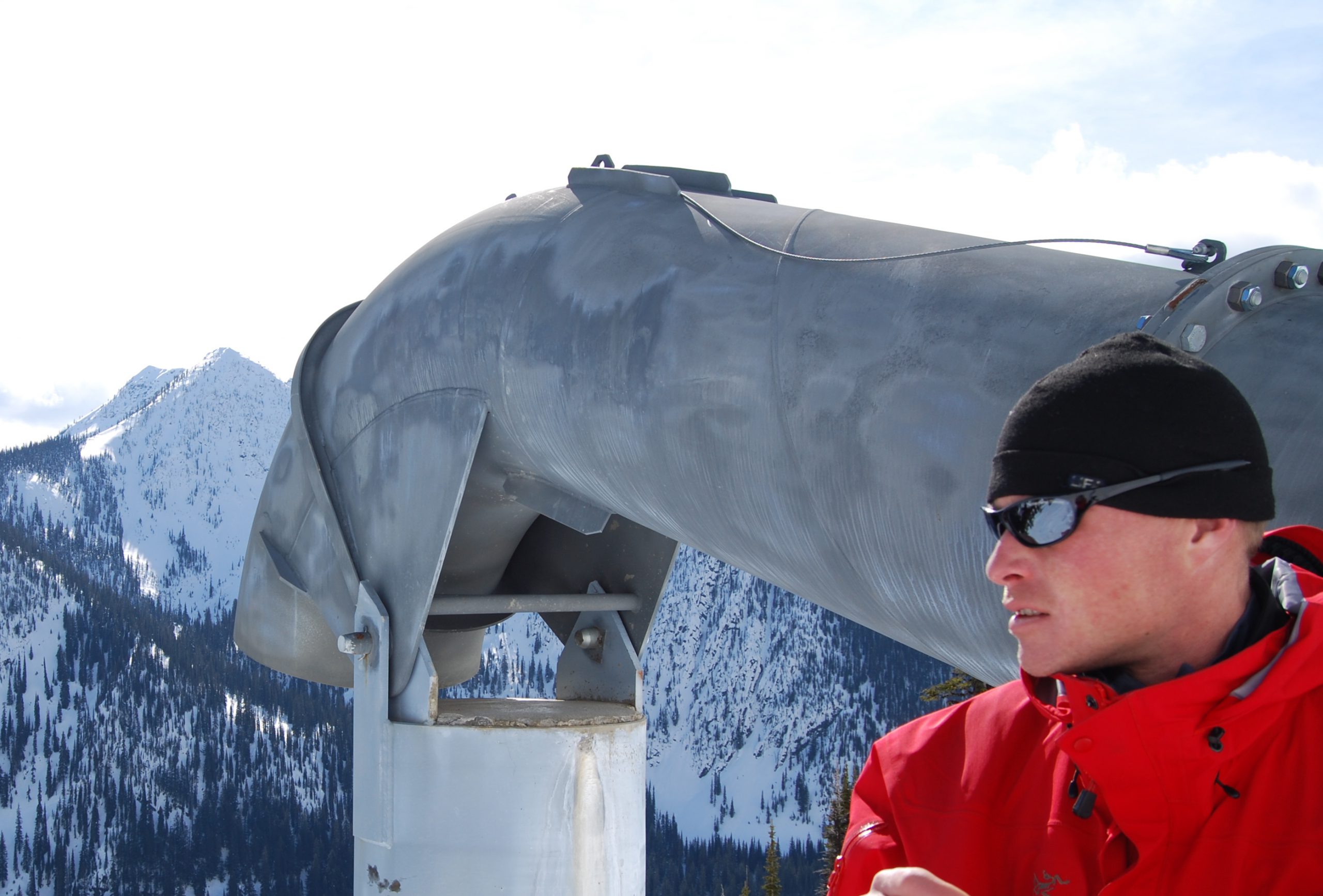 Robb Anderson in front of GasEX exploder in Kootenay Pass